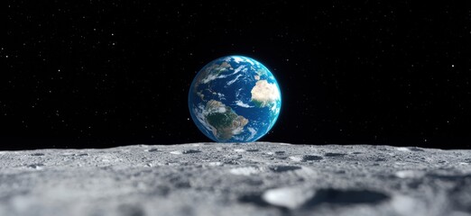 earth from the moon's surface
