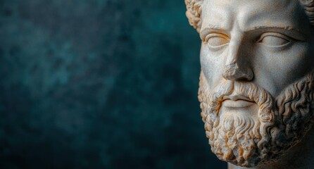 ancient greek statue with thoughtful expression
