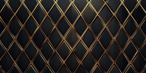 Fototapeta premium A shimmering geometric pattern of textured diamonds in gold and black, creating an elegant and modern appearance.