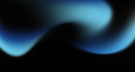 Blue black dark grainy gradient background, noise texture effect, web banner abstract design, copy space for design