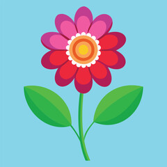  flat design flower vector illustration for modern floral artwork