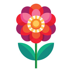 flat design flower vector illustration for modern floral artwork