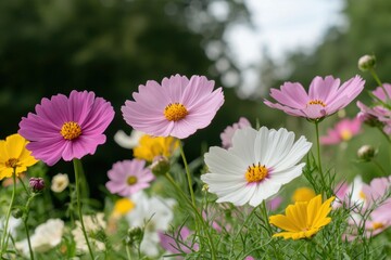 Vibrant garden flowers in bloom