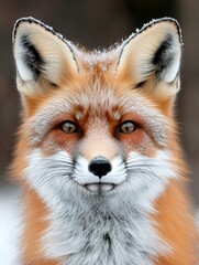 Fototapeta premium close-up portrait of a red fox in winter