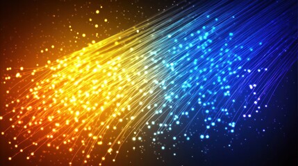 Obraz premium Abstract illustration of colorful light rays and particles.