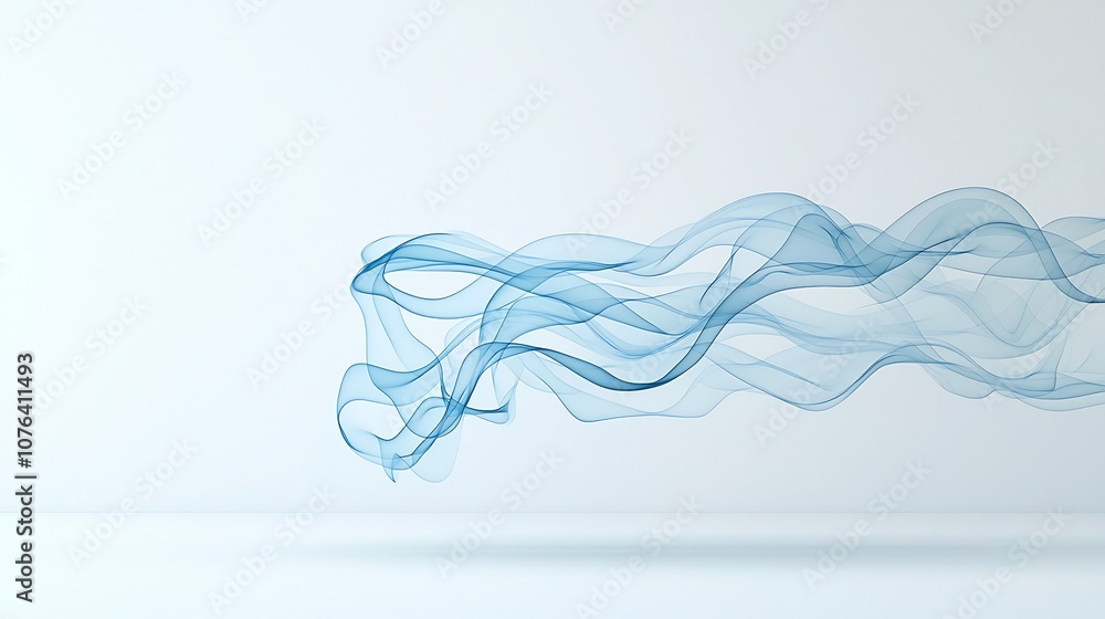 Aufkleber warm swirling smoke with complex elegant curves floating on a clean white backdrop evoking a sense o