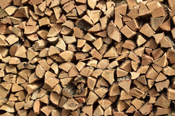 The chopped tree was piled in a pile.