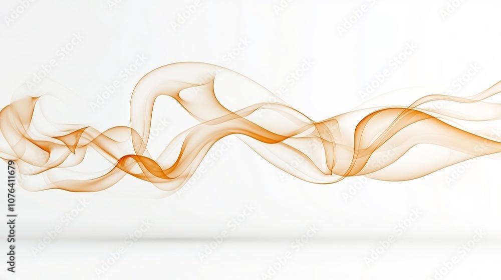 Aufkleber captivating abstract image showcasing elegant flowing smoke patterns in warm golden orange hues crea
