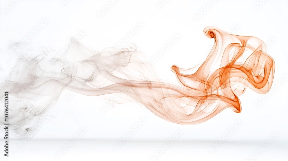 Fototapete captivating visual of warm toned smoke drifting and swirling with soft fluid curves and elegant line