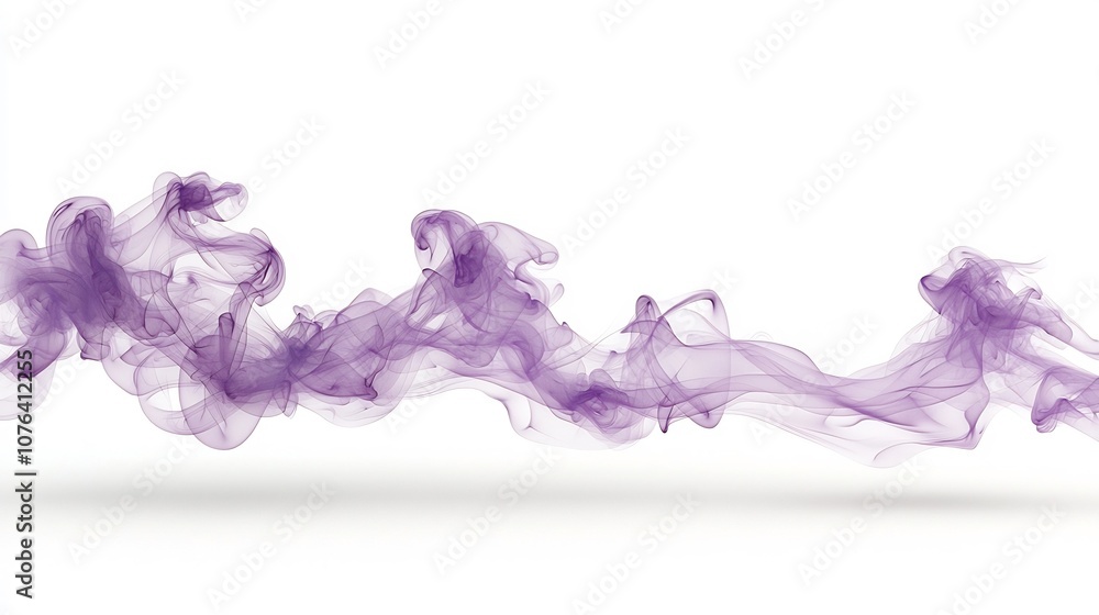 Aufkleber captivating image of a flowing curved wisp of soft purple smoke gently drifting and swirling against