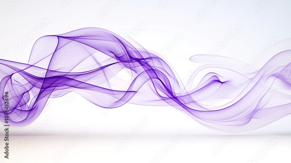 Aufkleber elegant abstract purple smoke with delicate flowing curves on a white background evoking a sense of 