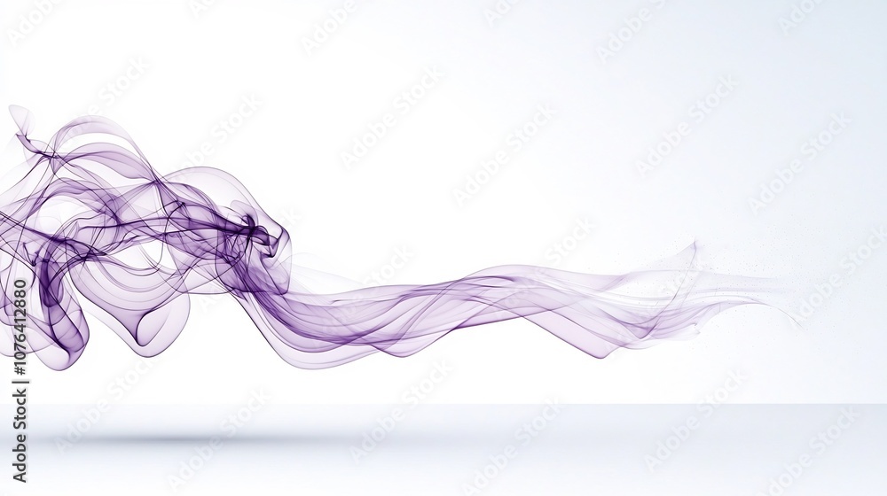 Poster mesmerizing abstract artwork featuring fluid smoke like forms in deep rich purple shades swirling an