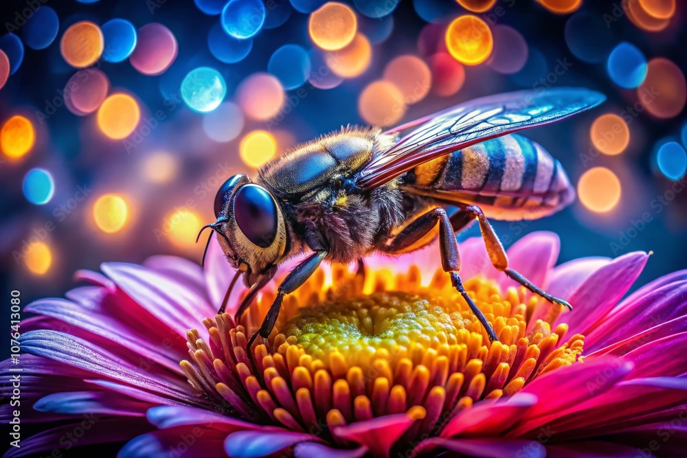 Poster captivating macro photography of natural elements with a dramatic background illuminated by spotligh