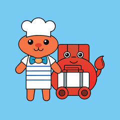 A cheerful chef wearing a crisp white apron, complete with a traditional chef hat, smiles warmly as they prepare a delicious dish, embodying passion and expertise in the kitchen.