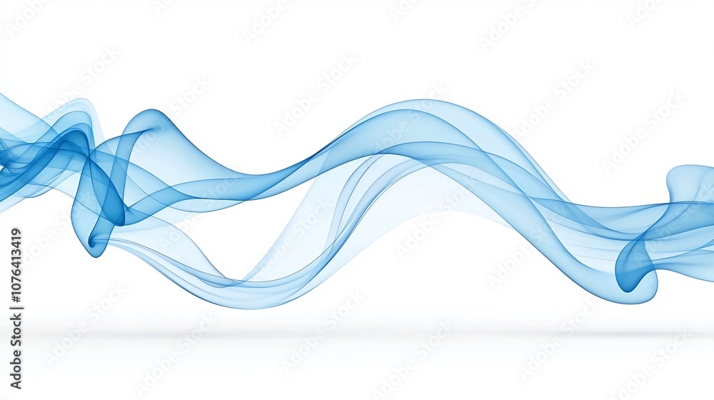Leinwandbilder mesmerizing abstract blue smoke with delicate flowing curves on a white background creating a warm a