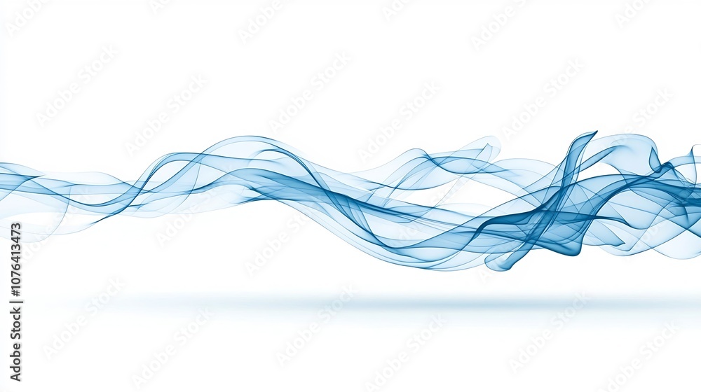 Poster mesmerizing wispy blue smoke patterns with intricate lines and graceful movements flowing elegantly 