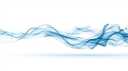 Mesmerizing wispy blue smoke patterns with intricate lines and graceful movements flowing elegantly across a clean and minimalist white background conveying a sense of warmth sophistication