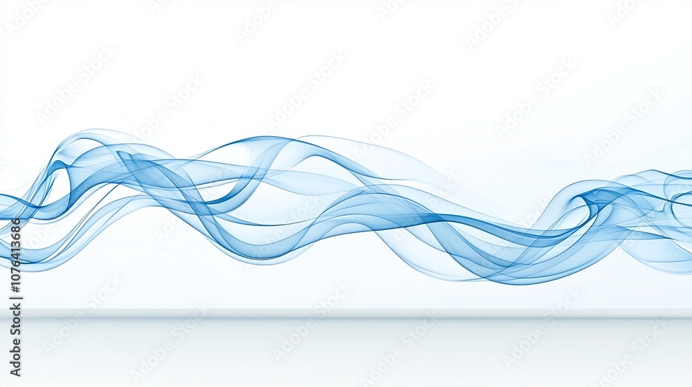 Leinwandbilder mesmerizing blue smoke with graceful flowing curves on a white background elegant calming and luxuri