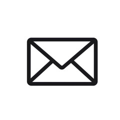 Digital email icon isolated, connected web send flat newsletter, efficient stroke pictogram envelope message, technological modern interactive, online communication dynamic