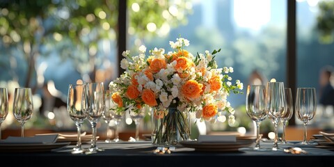 Elegant Corporate Event with Fine Dining Setup