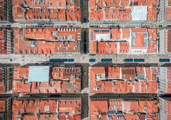 Aerial Photo, TopDown Drone Shot of European City