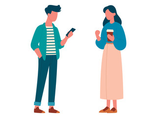 Young people, students, discussing, in different clothes set