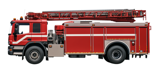 Fire Truck Isolated on Transparent Background PNG
