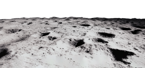 Moon Surface Isolated on Transparent Background PNG
