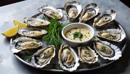 Grilled Oysters with Herb Butter Sauce