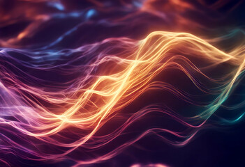 Obraz premium abstract background light technology illustration computer design banner waves tec vector hi space glowing