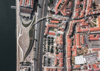 Aerial Photo, TopDown Drone Shot of European City