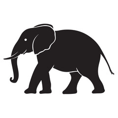 Obraz premium Silhouettes of African and Asian Elephants. Elephant Silhouettes for Wildlife and Nature Illustrations.