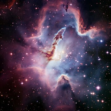 A breathtaking cosmic scene showing colorful nebulas, distant galaxies, and bright stars, with a surreal sense of depth and mystery in the vastness of space.
