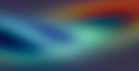Retro color noisy gradient texture backdrop design. Abstract blue orange color grainy gradient, vibrant color flow shaped, glowing, shine, bright, website header design, banner, poster
