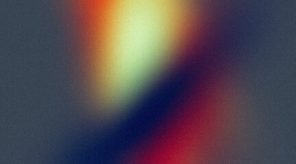 Retro color noisy gradient texture backdrop design. Abstract orange red blue green color grainy gradient, vibrant color flow shaped, glowing, shine, bright, website header design, banner, poster