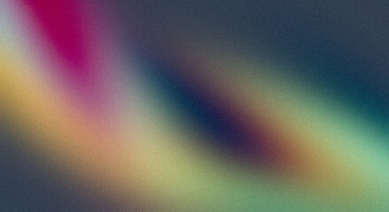 Retro color noisy gradient texture backdrop design. Abstract pink purple blue orange green grainy gradient, vibrant color flow shaped, glowing, shine, bright, website header design, banner, poster