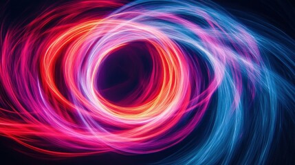 Obraz premium Abstract Swirling Light Trails in Red, Orange, Yellow, Blue and White
