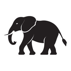 Obraz premium Silhouettes of African and Asian Elephants. Elephant Silhouettes for Wildlife and Nature Illustrations.