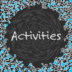 Activities Blue Grey Liquid Circular Texture Text 