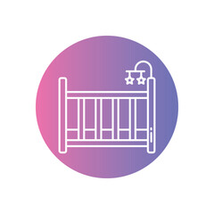 Obraz premium Crib vector icon stock illustration