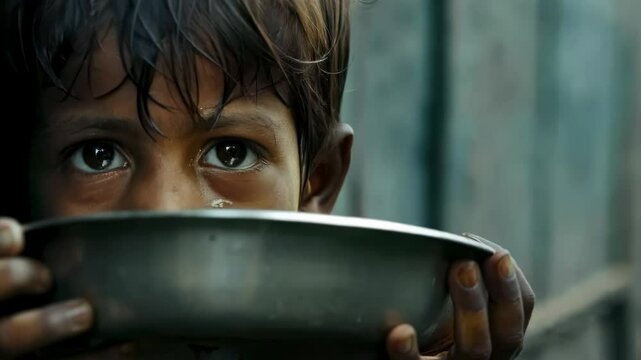 Malnutrition and deprivation: emotional young life impacted by scarcity, severe consequences of hunger, critical need for global efforts to address nutritional deficiencies, support vulnerable youth.