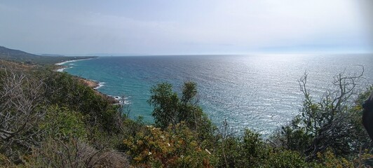 view of the sea from the mountain