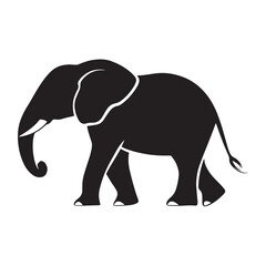 Obraz premium Silhouettes of African and Asian Elephants. Elephant Silhouettes for Wildlife and Nature Illustrations.