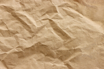 Background of crumpled brown recycled paper