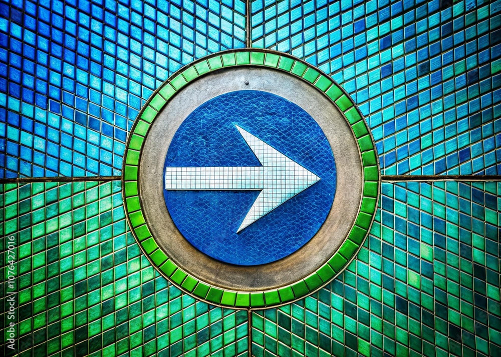 Poster circular arrow design in dynamic composition utilizing the rule of thirds for creative business and 