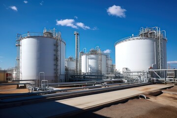 Obraz premium Hydrogen power plant architecture refinery factory.
