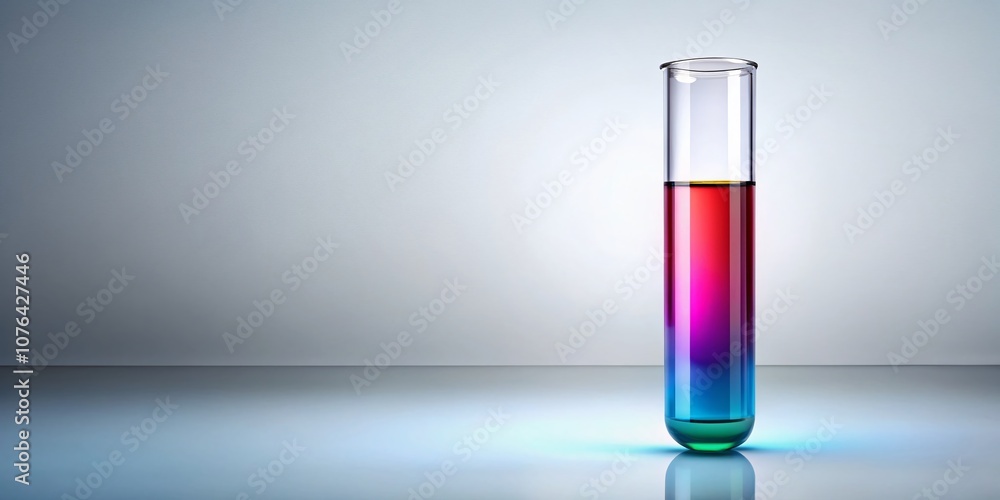 Poster clean lab test tube on white background for medical tests and diagnostics - perfect for health, scie