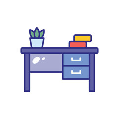 Desk  vector icon stock illustration