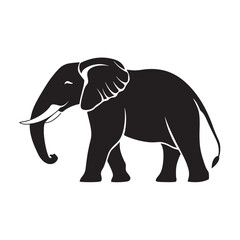 Obraz premium Silhouettes of African and Asian Elephants. Elephant Silhouettes for Wildlife and Nature Illustrations.