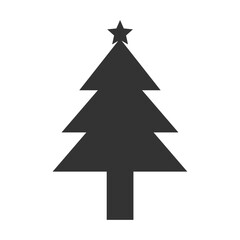 Obraz premium クリスマスツリーのモノクロシンプルベクターアイコンイラスト